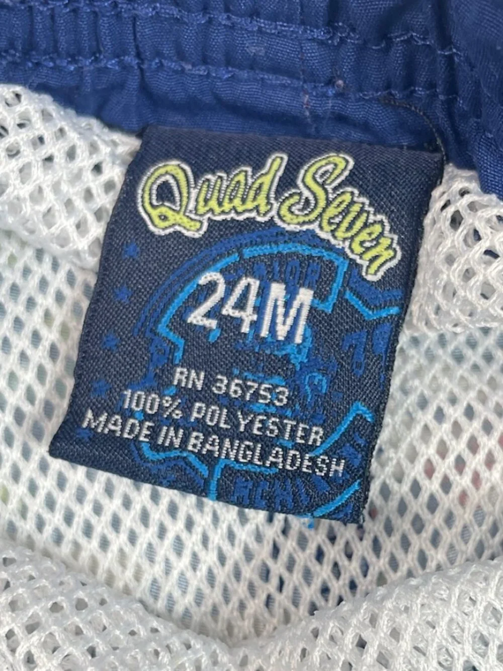 Quad Seven Boys Swim Trunks Whale Ocean Print Blue Swim Shorts 24M